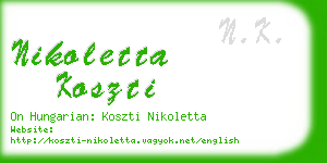 nikoletta koszti business card